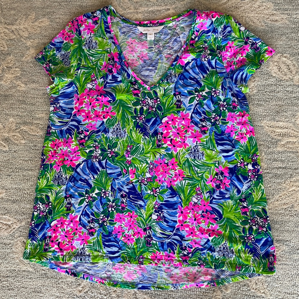 Disney Pink and Blue Graphic Blouse Relaxed Fit